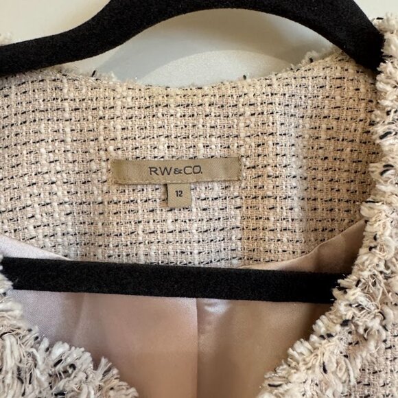 RW&CO Dusty Pink Tweed Jacket - Size 12 - Picture 4 of 4